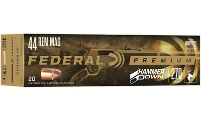 Federal LG441 Premium HammerDown 44 Rem Mag 270 GR BHP 20 Rounds - $26.59 