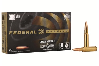Federal Gold Medal .308 Win 168gr Centerstrike Ammo 20 Rounds - $25.99 