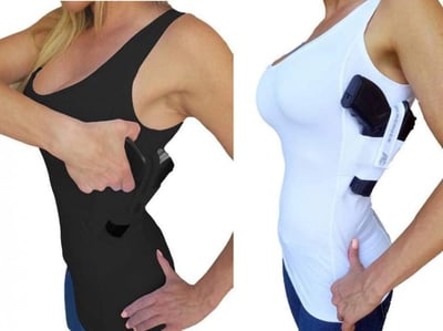 AC Undercover Women's Elite Concealed Carry Tank TOP Shirt Holster (Black, White) - $28.99 + FREE Shipping
