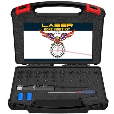Tipfun Professional Bore Sight Kit with 32 Adapters fit 0.17 to 12GA Calibers with Button Switch - $18.69 After Code "L2QD5W9Z" + FREE Shipping