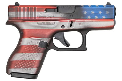 Glock 42 Single Stack Pistol with Battleworn American Flag Cerakote Finish (Made in USA) - $509.99 