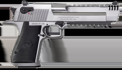 Magnum Research DE50SRMB Desert Eagle Mark XIX 50 AE 7+1 6" Stainless Steel With Muzzle Brake & Picatinny Rail Barrel Serrated Stainless Steel Slide & Frame With Beavertail & Picatinny Rail Black Rubber Grip Ambidextrous Safety Right Hand - $1971 