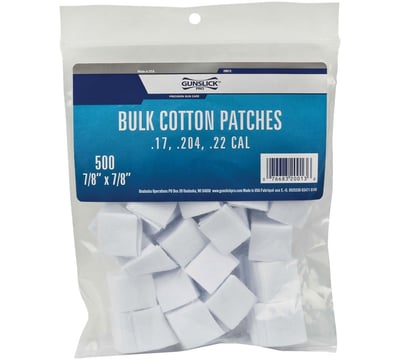 Gunslick 500Count Bulk Cotton Patches (.17-.22 Caliber) - $5.66 ($6 flat S/H or Free shipping for Amazon Prime members)
