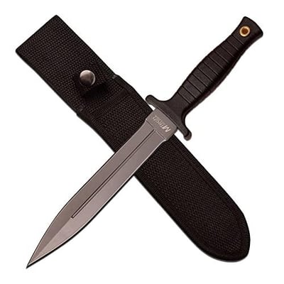 MTECH USA Fixed Blade Knife, TiNite Coated Stainless Steel Blade with Black ABS Handle, Includes Black Nylon Sheath (Grey) - $14.21 + FREE Shipping