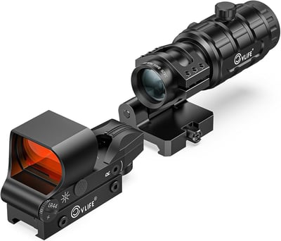 CVLIFE EagleFeather S02 Multiple Reticle 40mm Lens Red Dot with 3X Magnifier, Absolute Co-Witness - $75.59 w/code "KO3O5X2H" + $30 Prime discount + FREE Shipping
