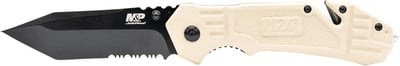 Smith & Wesson M&P FDE 8.2in High Carbon S.S. Spring Assisted Folding Knife with 8in Serrated Tanto Blade and Rubberized Handle - $26.29 + FREE Shipping
