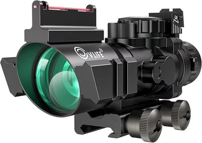 CVLIFE 4x32 Prism Red & Green & Blue Illuminated Reticle Scope with Fiber Optic Sight - $43.99 w/code "XLFIMYM4" + FREE Shipping