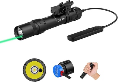 OLIGHT Odin GL M 1500 Lumens MLOK Mount Rechargeable Tactical Flashlight with Green Beam and White LED Combo, Removable Slide Rail Mount and Dual-Button Remote Pressure Switch - $146.99 + FREE Shipping