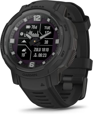 Garmin Instinct Crossover Solar - Tactical Edition, Rugged Hybrid Smartwatch with Solar Charging Capabilities, Tactical-Specific Features, Analog Hands and Digital Display, Black - $329.99 + FREE Shipping