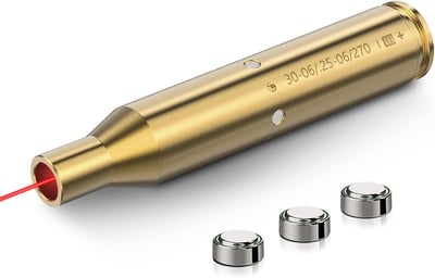 MidTen 30-06/25-06/270 Bore Sight Laser Red Dot Cartridge bore Sighter with 3 Batteries - $18.99 + FREE Shipping