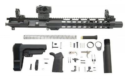 PSA 10.5" Carbine-Length 5.56 NATO 1/7 Nitride 12" Slant M-Lok MOE EPT SBA3 Pistol Kit with MBUS Sight Set & Romeo 5 - $679.99 + Free Shipping 