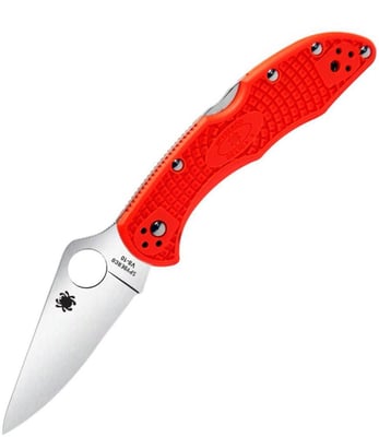 Spyderco Delica4 Lightweight FRN Flat Ground Plain Edge Knife, Orange - $84 shipped (Free S/H over $25)