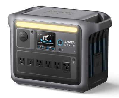 Anker SOLIX C1000 Portable Power Station, 1800W (Peak 2400W) Solar Generator, Full Charge in 58 Min for Home Backup, Power Outages and Outdoor Camping (Optional Solar Panel) - $397 (Limited time deal) + FREE Shipping