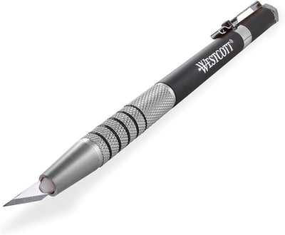 Westcott 16963 Pen-Style Retractable CarboTitanium Bonded Hobby Knife, Silver - $8.09 + FREE Shipping