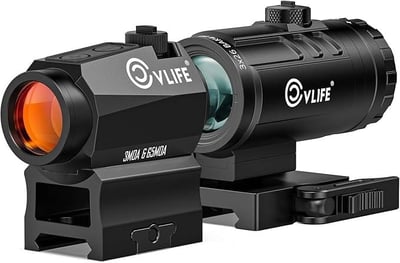 40% off CVLIFE Multi-Reticle Red/Green Dot Sight & 3X Magnifier Combo, Motion Awake Compact Red Dot & Circle with Quick Release Flip-to-Side Magnifier Combo Kit, Optics Absolute Co-Witness for 21MM Picatinny w/code WE58FEXI - $95.99 + FREE Shipping