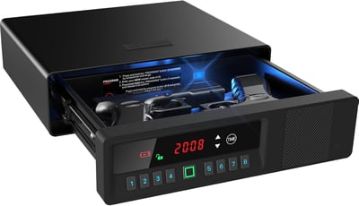 Sliding Away Pistol Handgun Drawer Safe for Two Pistols,Quick Access Gun Safe with LCD Display of Time, Low Battery Warning, Unlock State - $99.99 (Limited time deal) + FREE Shipping