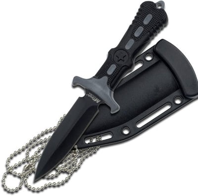 MTech USA MT-20-14GY Fixed Blade Neck Knife, Black Blade, Black/Grey Handle, 6-1/2-Inch Overall - $8.99 + FREE Shipping