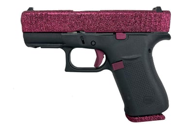 Glock 43X 9mm Pistol with Black Cherry Glitter Slide and Accents - $449.99