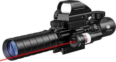 MidTen 3-9x32 Dual Illuminated Scope Optics & 4 Holographic Reticle Red/Green Dot Sight & IIIA/2MW Laser Illuminated Reflex Sight & 20mm Mount - $52.79 w/code "3X2X24SH" + FREE Shipping