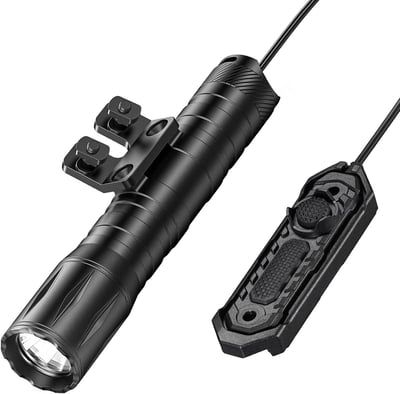 45% off EZshoot 1800 Lumens Tactical Rifle Flashlight with Pressure Switch, Tactical Flashlight for Rifle Compatible with M-Rail, Rifle Flashlight with Strobe Mode for Home Defense, Hunting w/code D5TT6NN4 + FREE Shipping