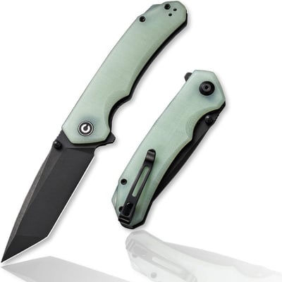 CIVIVI Brazen Folding Pocket Knife,3.5" Tanto D2 Plain Blade, G-10, Thumb Studs, Flipper opener - $49.3 + FREE Shipping
