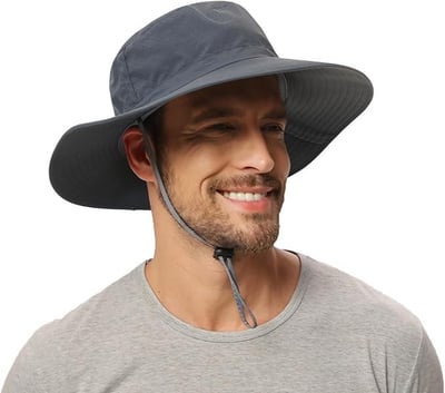 Rosoz Sun Hat Cooling Boonie Hats Breathable Wide Brim Fishing Bucket Hat UV Protection Darkgrey - $4.99 + FREE Shipping