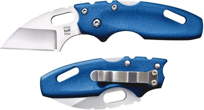 Cold Steel Mini Tuff Lite 2" 4034SS Sheepsfoot Razor-Sharp Blade 3" Griv-Ex Blue Handle Everyday Carry Pocket Folding Knife - $14.36 + FREE Shipping