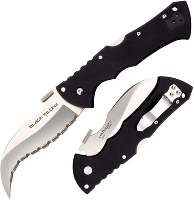 Cold Steel Black Talon II Folding Knife with Tri-Ad Lock and Pocket Clip, Serrated - $79.99 + FREE Shipping