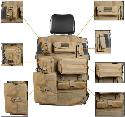 Universal Seat Cover Case with Organizer Storage Muti Pocket (Black, Beige) - $59.98 shipped