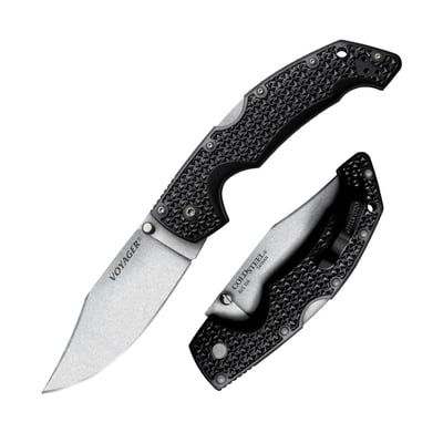 Cold Steel Large Voyager Pocket Knife 4" Clip Point AUS 10 Stainless Steel Blade Griv-Ex Handle Black - $29.99 (Free Shipping on $100+ Orders)