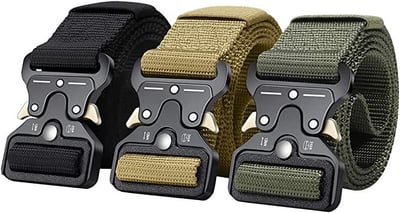 3 Pack Tactical Belt Military Style Webbing Riggers Quick-Release Metal Buckle - $20.95 (Free S/H over $25)