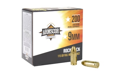 Armscor 9mm ARM50444 Rock Pack 115 Grain FMJ Ammo - 1000rd Case - 50044 - $249  ($8.99 Flat Rate Shipping)