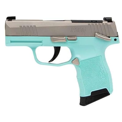 Sig Sauer P365 Stainless / Turquoise .380 ACP 3.1" Barrel 10-Rounds - $527.86 (Add To Cart)