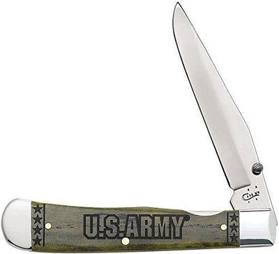 Case U. S. Army 15006 Smooth Olive Green Bone Handle Trapper Knife - $138.93 (Free S/H over $25)