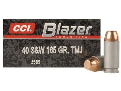 BLAZER AMMO 40 S&W 165gr Full Metal Jacket Ammunition 50 Rounds - $16.55 (FREE Shipping on Firearms)