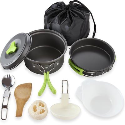 1 Liter Camping Cookware Mess Kit 10 Piece Cookset - $11.99 + Free S/H over $25 (LD) (Free S/H over $25)