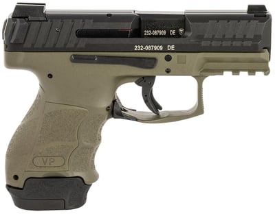 HK VP9SK Subcompact 9mm 3.39" Green 15rd/12rd Semi-Auto Pistol w/ Night Sights - Green / Black - $799.99