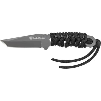 Smith & Wesson SW910TAM 5.9in High Carbon S.S. Full Tang Neck Knife with a 2.8in Tanto Blade and Paracord Handle for Outdoor, Tactical, Survival and EDC - $14.4 + FREE Shipping