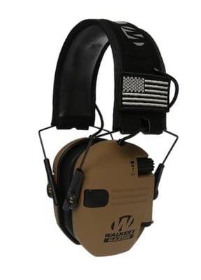 Walker's Razor Slim Ultra Low Profile Compact Design Adjustable Range Shooting Hunting Hearing Protection Electronic Earmuffs, Battle Brown - Patriot Series - $31.56 + FREE Shipping