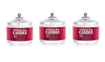 100 Hour Plus Emergency Candles, Clear Mist - SET OF 3 Long-Burning Survival Candles - $14.85