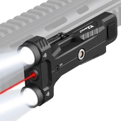 40% off 1600 Lumens Dual LED Light Laser Combo for Rifle with Quick Detach Shotgun Flashlight for Picatinny Rail, Flashlight Laser Combo with Strobe Mode for Hunting, Home Defense w/code H7SP8EUQ - $64.19 + FREE Shipping