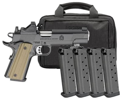 Springfield 1911 Operator AOS Gear Pac 45 ACP 5" 8rd Pistol, 4 Mags, Viridian VFX11 Green Dot, Range Bag - $1014.95 (Add to Cart for Best Price) 