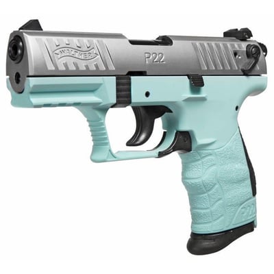 Walther P22 Q Angel Blue/Stainless .22 LR 3.42" Barrel 10-Rounds Ambidextrous Controls - $219.99 (Email Price)