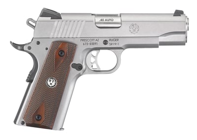 Ruger SR1911 45 ACP 4.3in Stainless 7rd - $749.99 (Free S/H on Firearms)