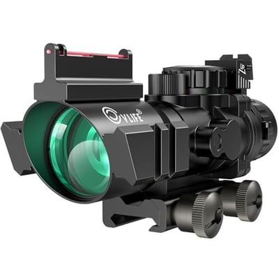  20% off CVLIFE 4x32 Prism Tactical Rifle Scope Red & Green & Blue Illuminated Reticle Scope with Fiber Optic Sight w/code CWYSOJMA + FREE Shipping