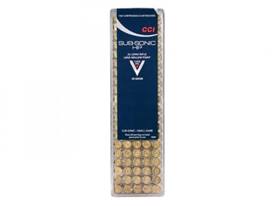 CCI Ammunition 22 Long Rifle Subsonic 40 Grain Lead Hollow Point 100 rounds - $9.02 (Buyer’s Club price shown - all club orders over $49 ship FREE)