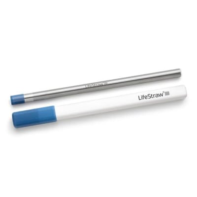 LifeStraw Sip Reusable Stainless Steel Water Filter Drinking Straw with Carry Case, Removes Microplastics, Bacteria and Parasites Stormy Blue - $22.08 + FREE Shipping