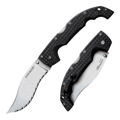 Cold Steel Voyager XL Vaquero 5.5" AUS10A Kukri Serrated Edge Razor-Sharp Blade 6.75" Griv-Ex Handle Everyday Carry Tactical Folding Knife - $44.04 + FREE Shipping