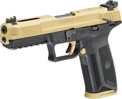 Ruger 57 5.7x28mm 4.94" BNarrel 20rd Pistol, Black / Gold - $474.99