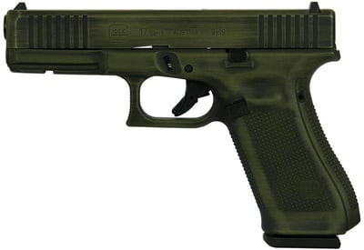 Glock G17 9mm 4.5" barrel 17rd Distressed Bazooka Green - $702.99